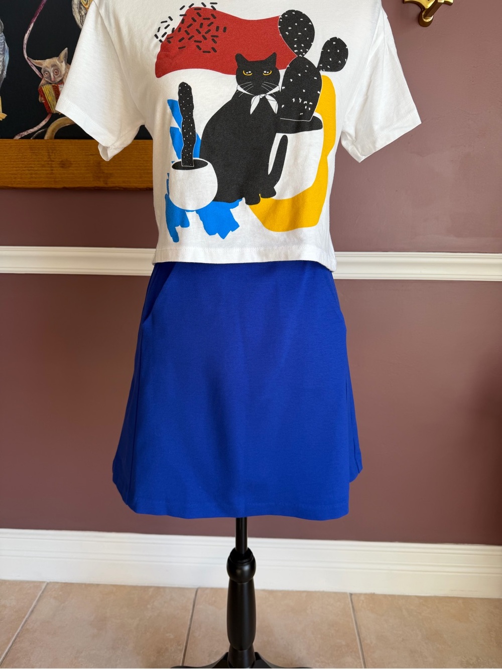 XS Anthropologie Hutch Navy Blue A-Line Skater Skirt - Women's Classic Casual